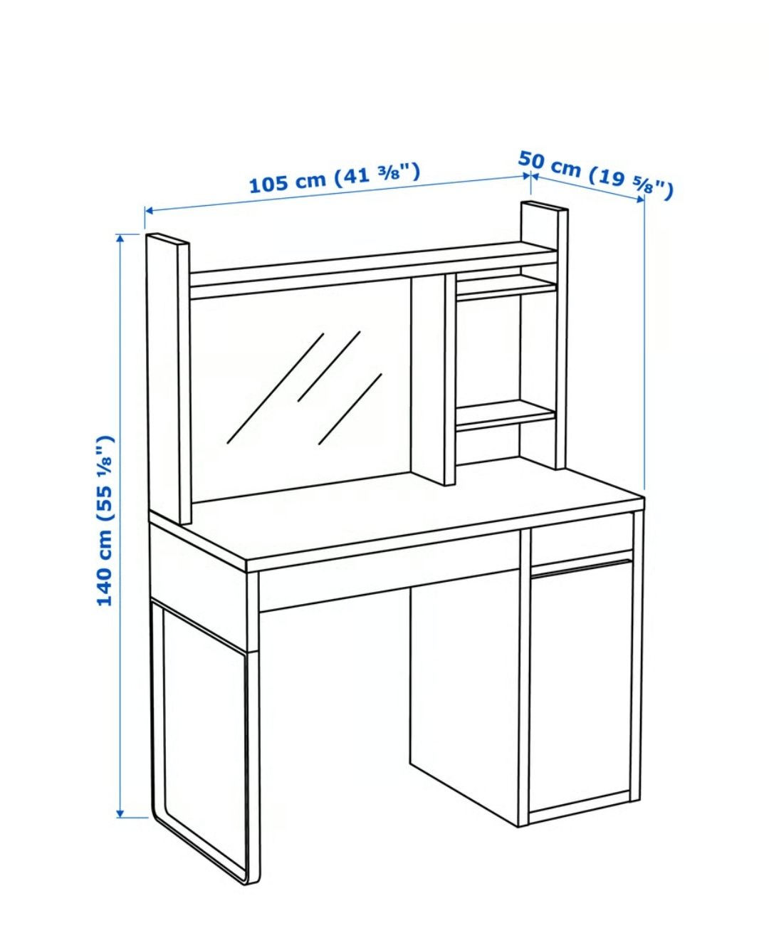 Secretária branca IKEA (Micke) 105x50 cm