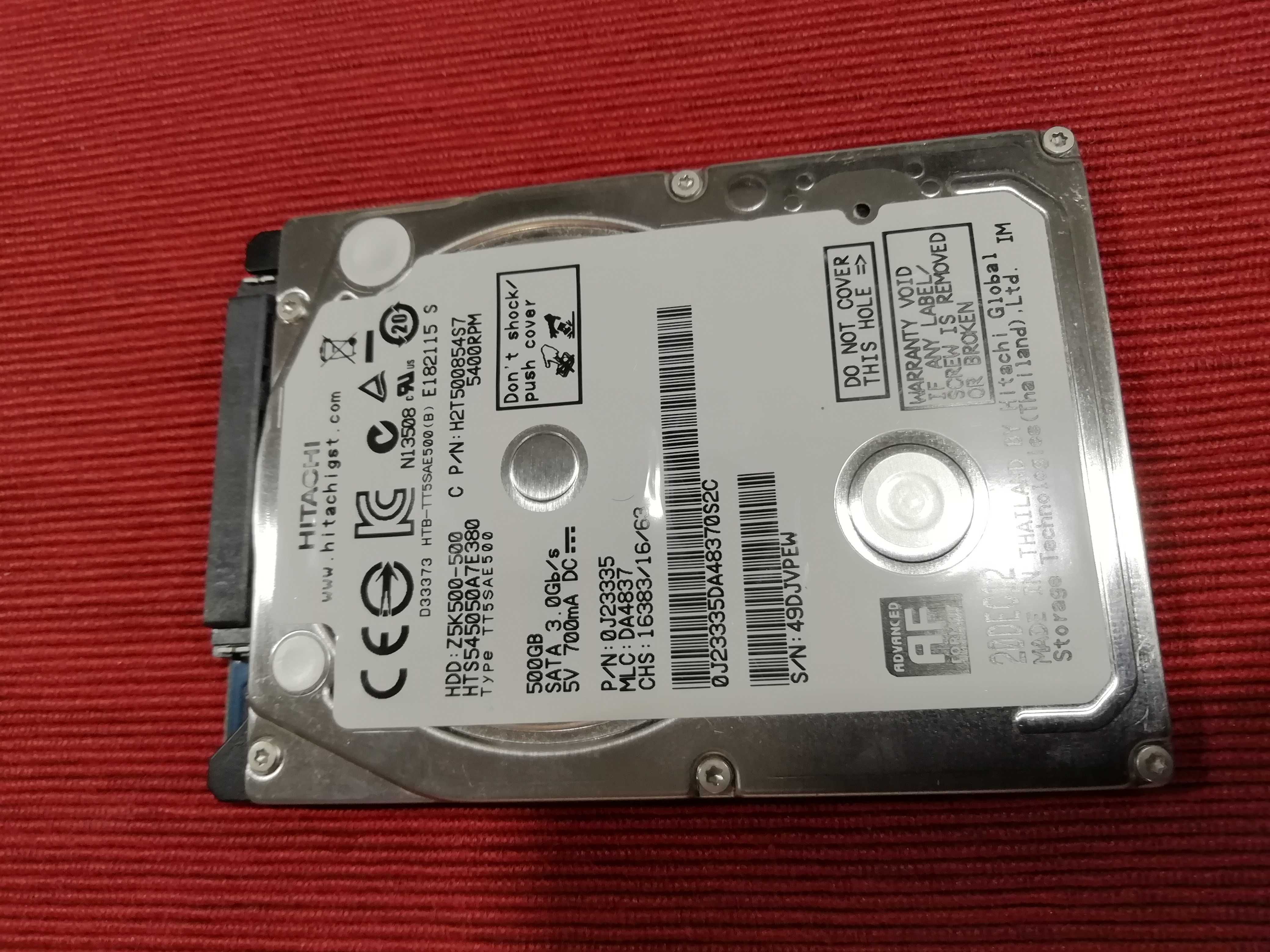 HDD 2.5" 500GB hitachi Z5K500-500 (erros no SMART - para peças)