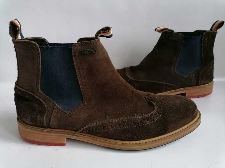 - Superdry - Skórzane botki, sztyblety r. 44