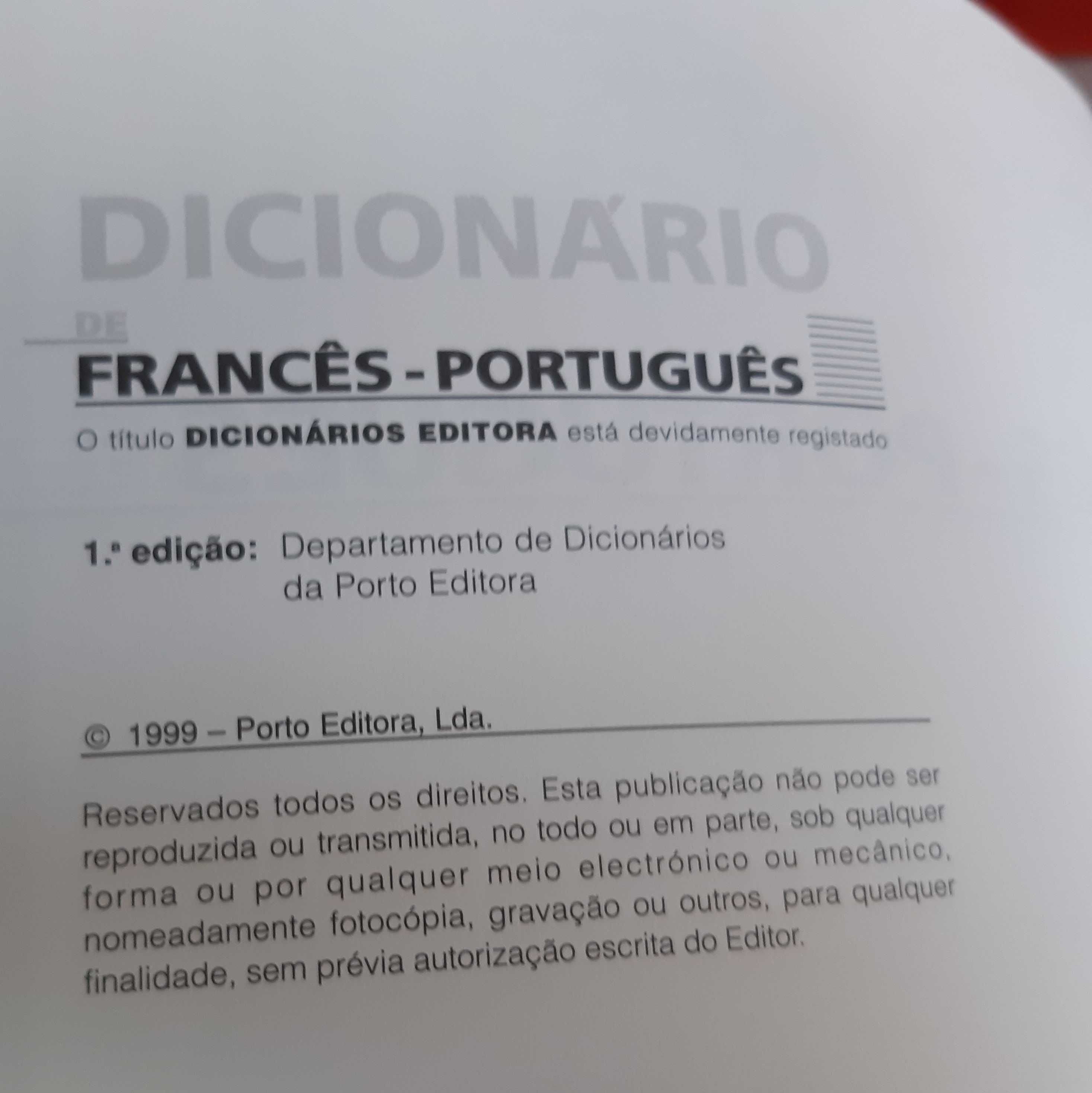 Dois Livros Dicionários Grandes Porto Editora Português Francês