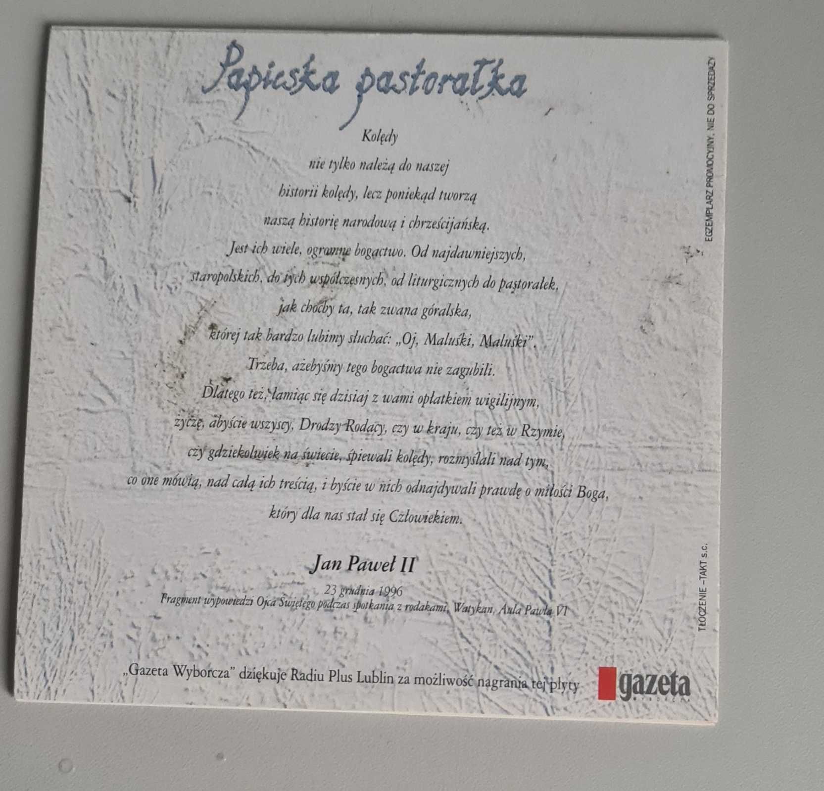 Papieska pastorałka - Jan Paweł II cd