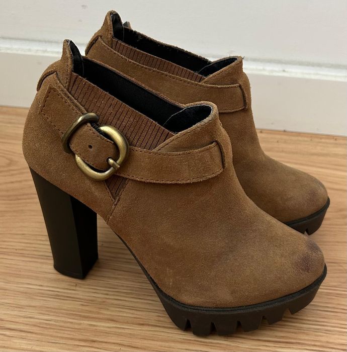 Botins camel compensados Lages Calçado