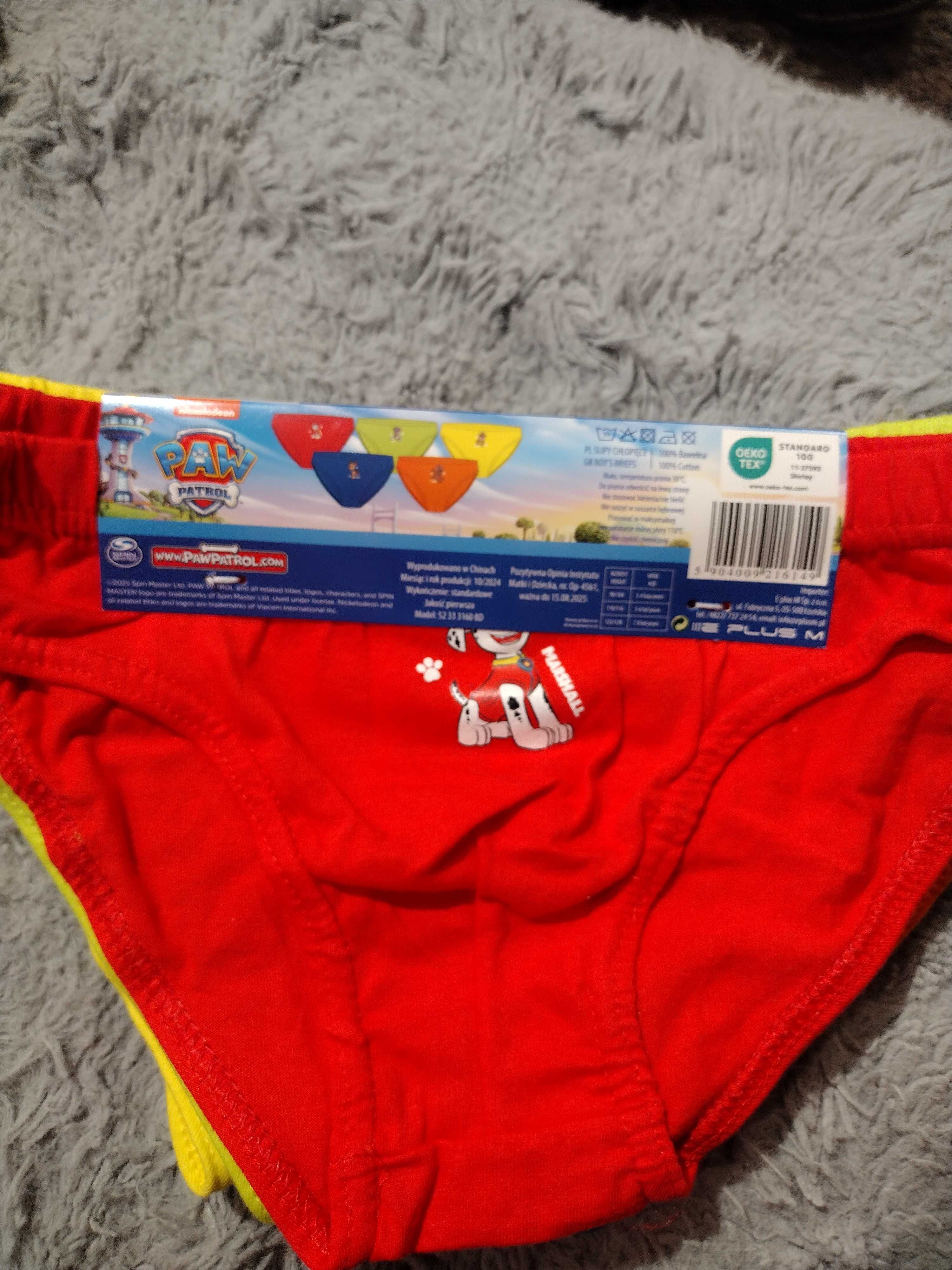 5 pack majtek dla chłopaka Paw patrol psi patrol chase 122-128 bawełna