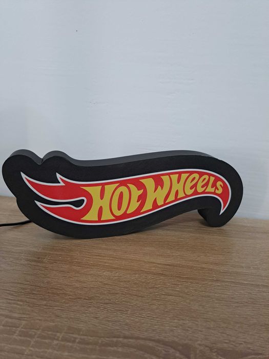 Placa Decorativa Hot Wheels com Luz LED