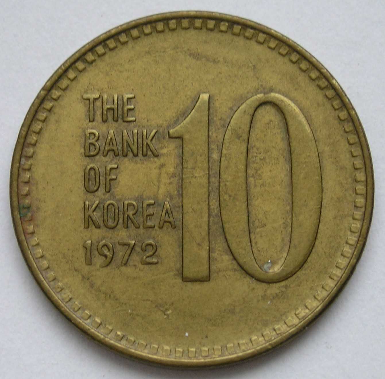 Korea Południowa 10 won 1972 - stan 2