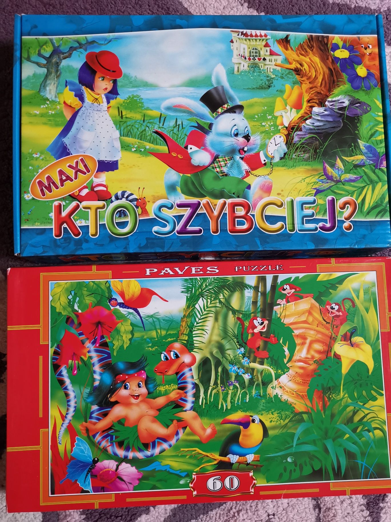 Gra edukacyjna Kto szybciej ze zwierzętami puzzle księga dzungli