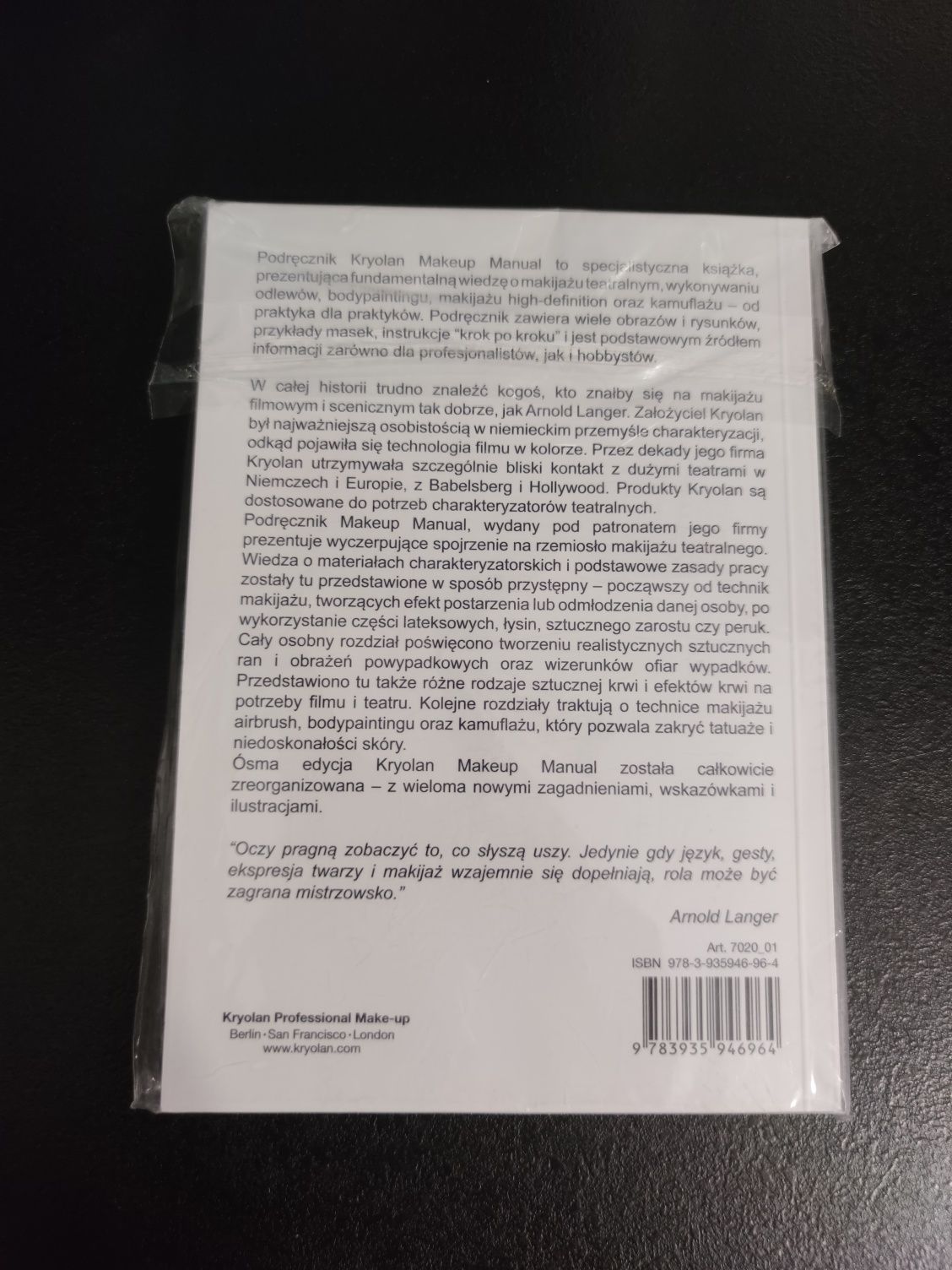 Kryolan podręcznik charakteryzacji Kryolan nowy folia art 7020