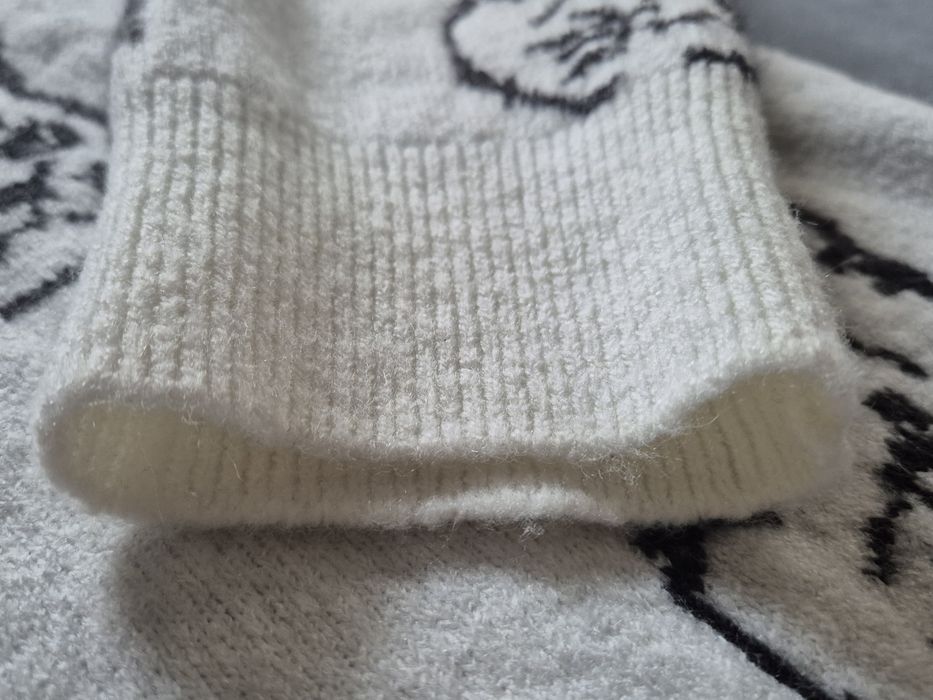 Sweter w kotki h&m rozm M biało czarny jak nowy