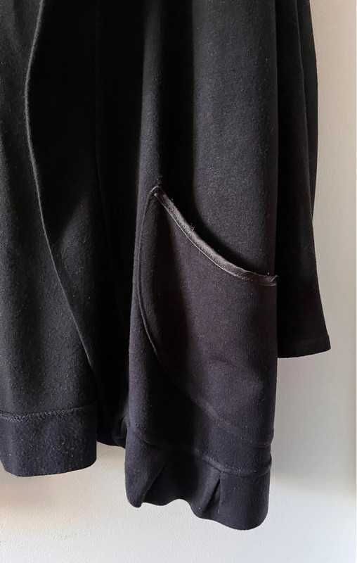 Czarny długi kardigan sweter damski z wiskozy XXXL 46