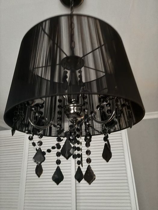 Żyrandol lampa wiszaca glamour czarna krysztaly light prestige mona