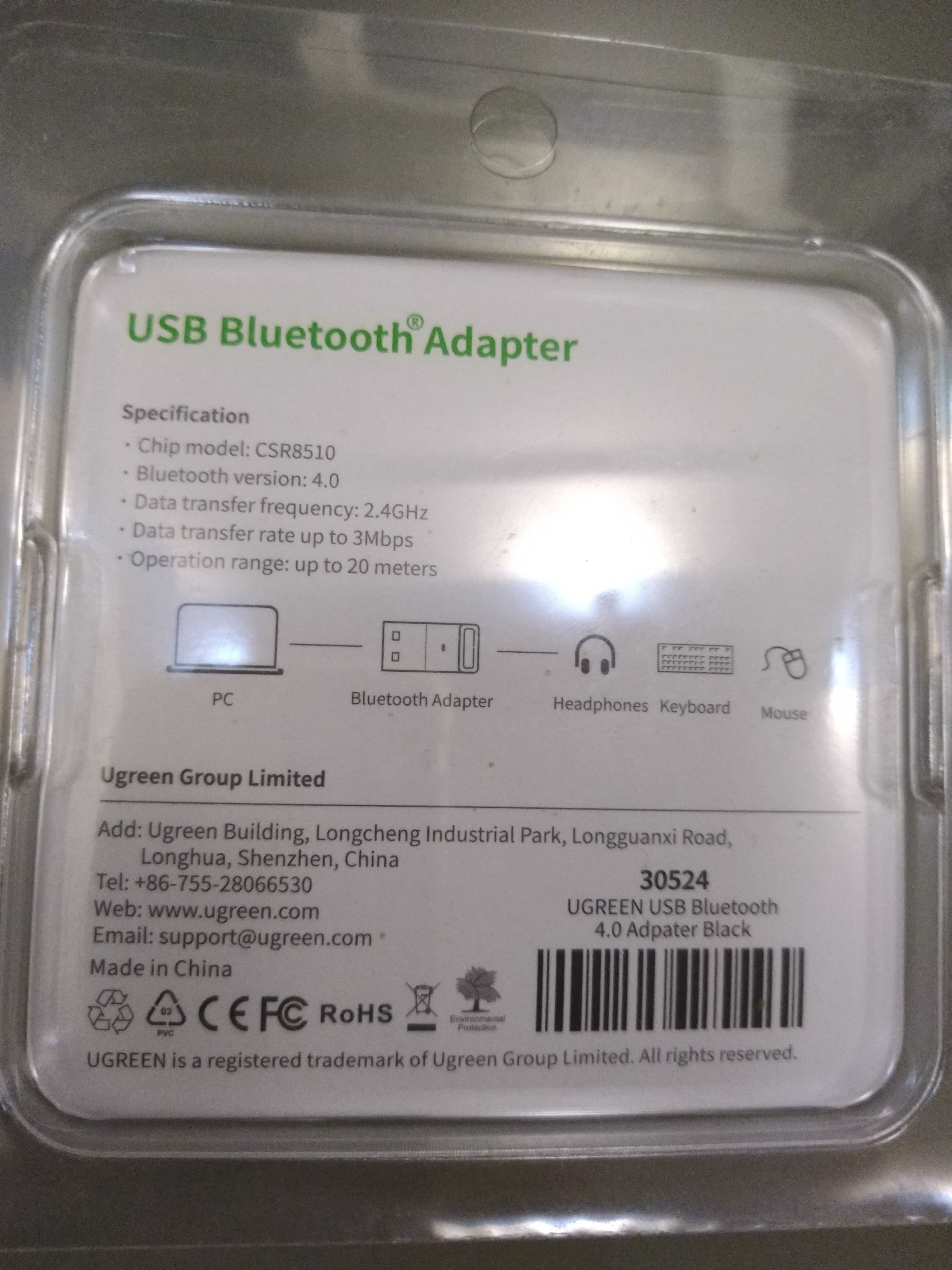 Ugreen USB Bluetooth adapter 4.0, 20m.