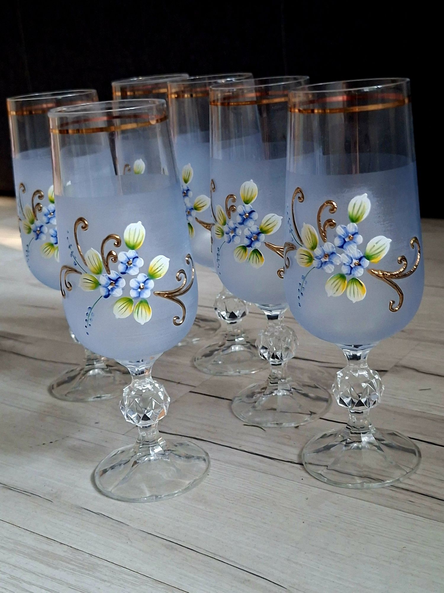 Kieliszki Bohemia blue