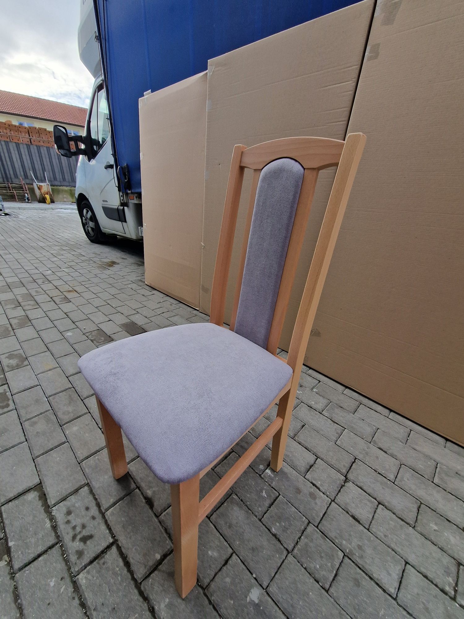 Stół 80x140/180 + 6 krzeseł, buk/wotan + szary, PRODUCENT POLSKI
