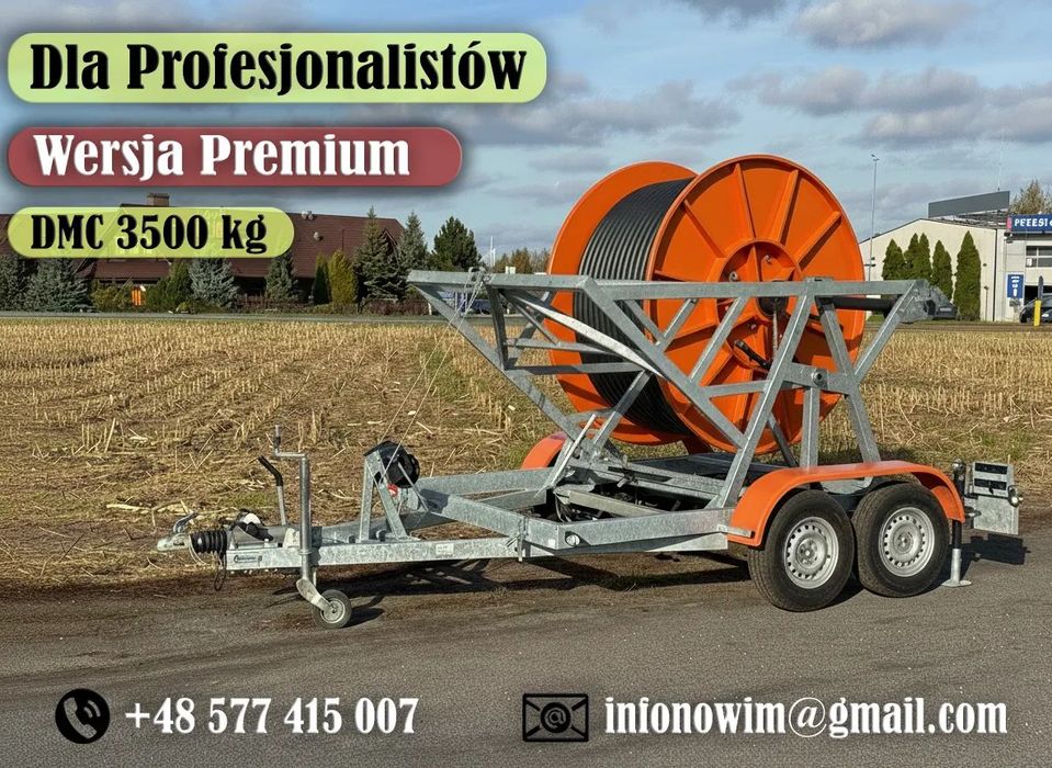 Nowim Przyczepa  Przyczepa kablowa hamowana | Transport bębnów kablowych DMC 3,5T