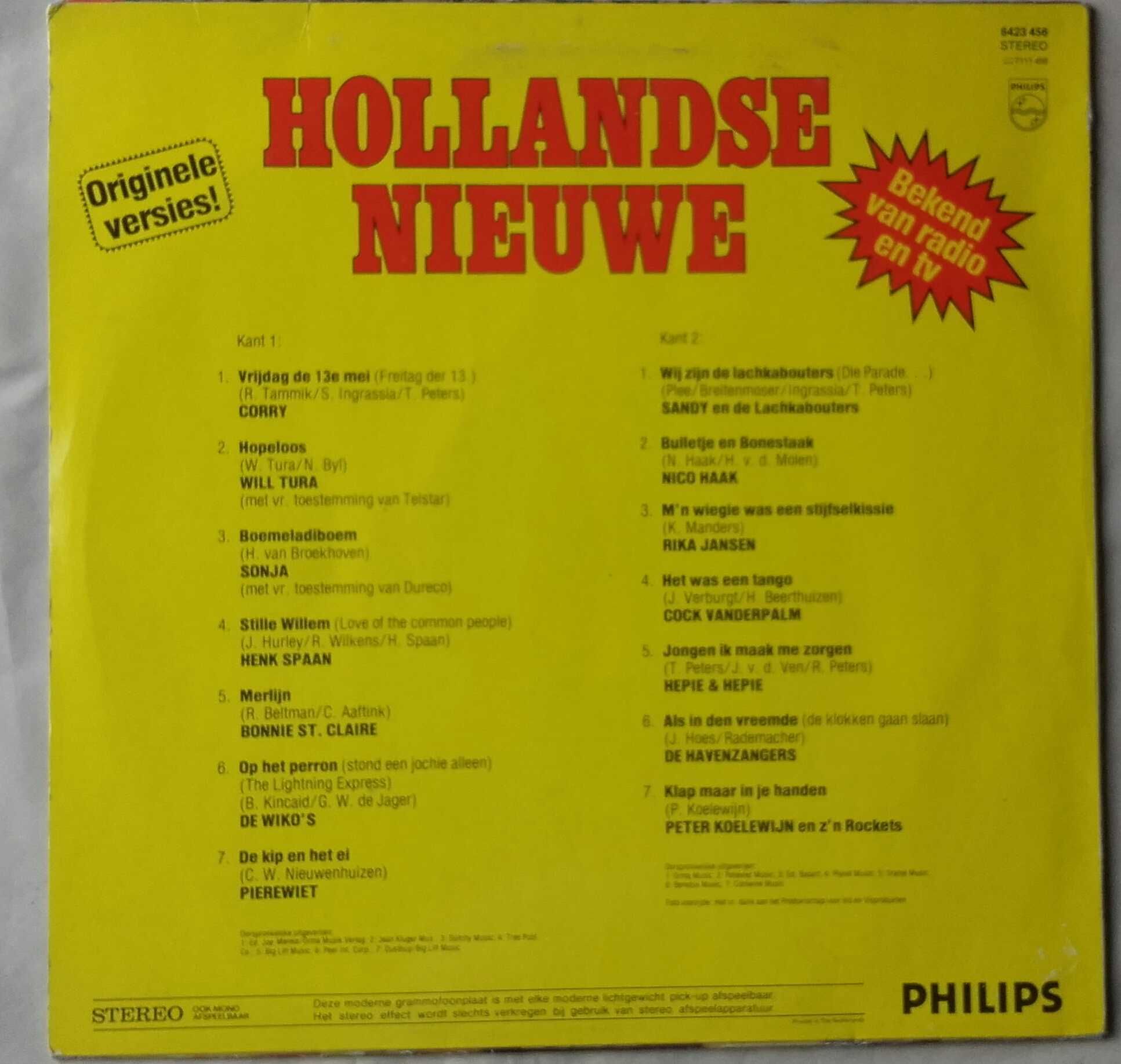 Hollandse Nieuwe składanka, winyl Holandia 1981