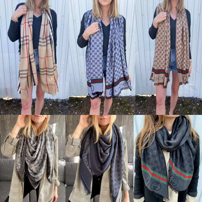 Nowy SZAL damski Gucci Burberry Chanel Tommy LV chusta