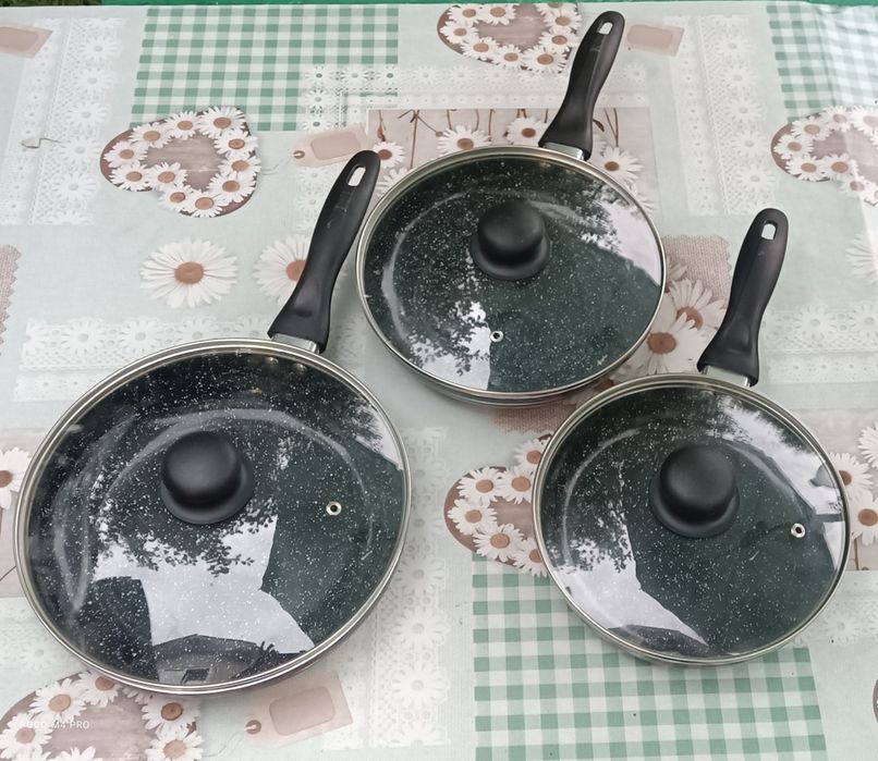 Сковорідка з кришкою Edenberg 20 см - 22 см - 24 см