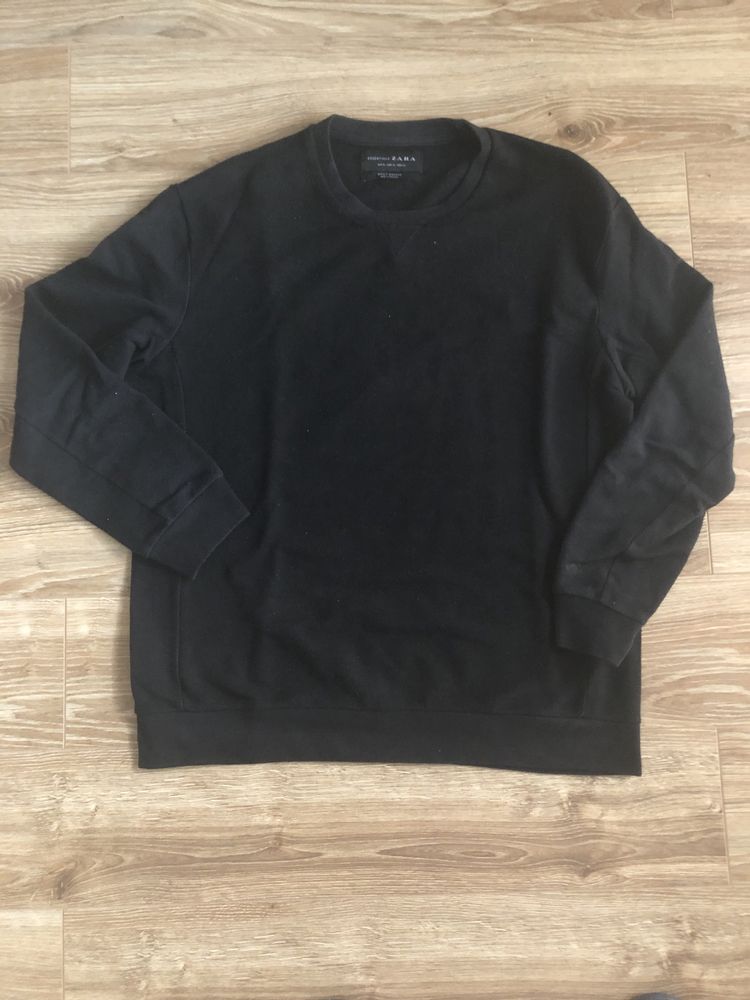 Zara czarny sweter z tkaniny strukturalnej rozmiar XL