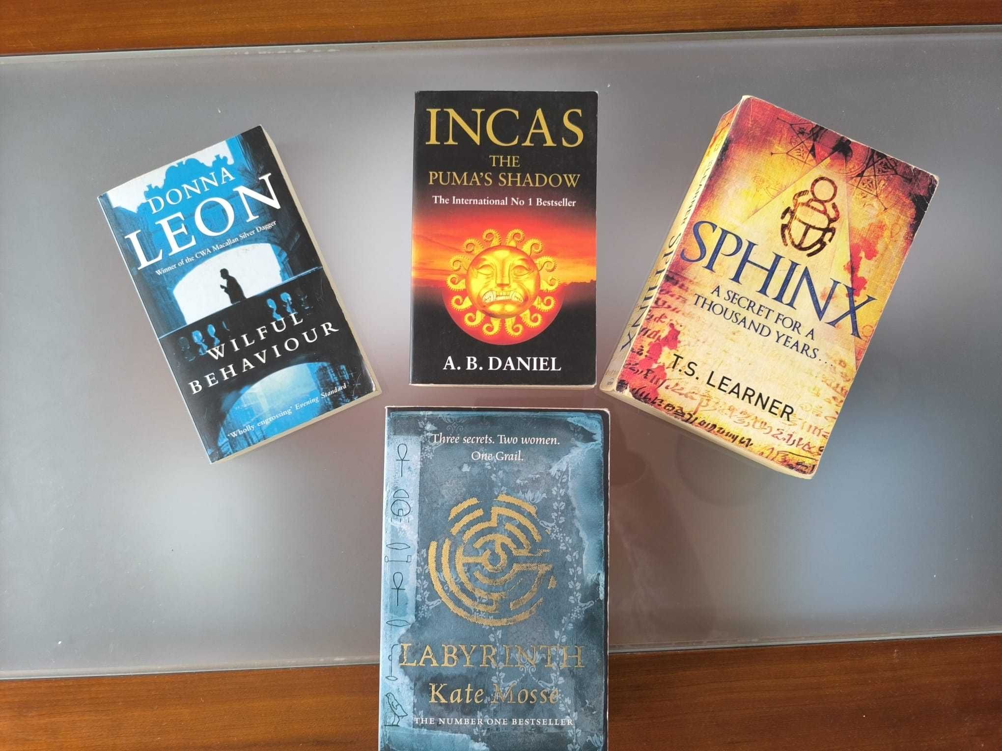 4 livros em ingles varios - Kate Moss, Donna Leon,..