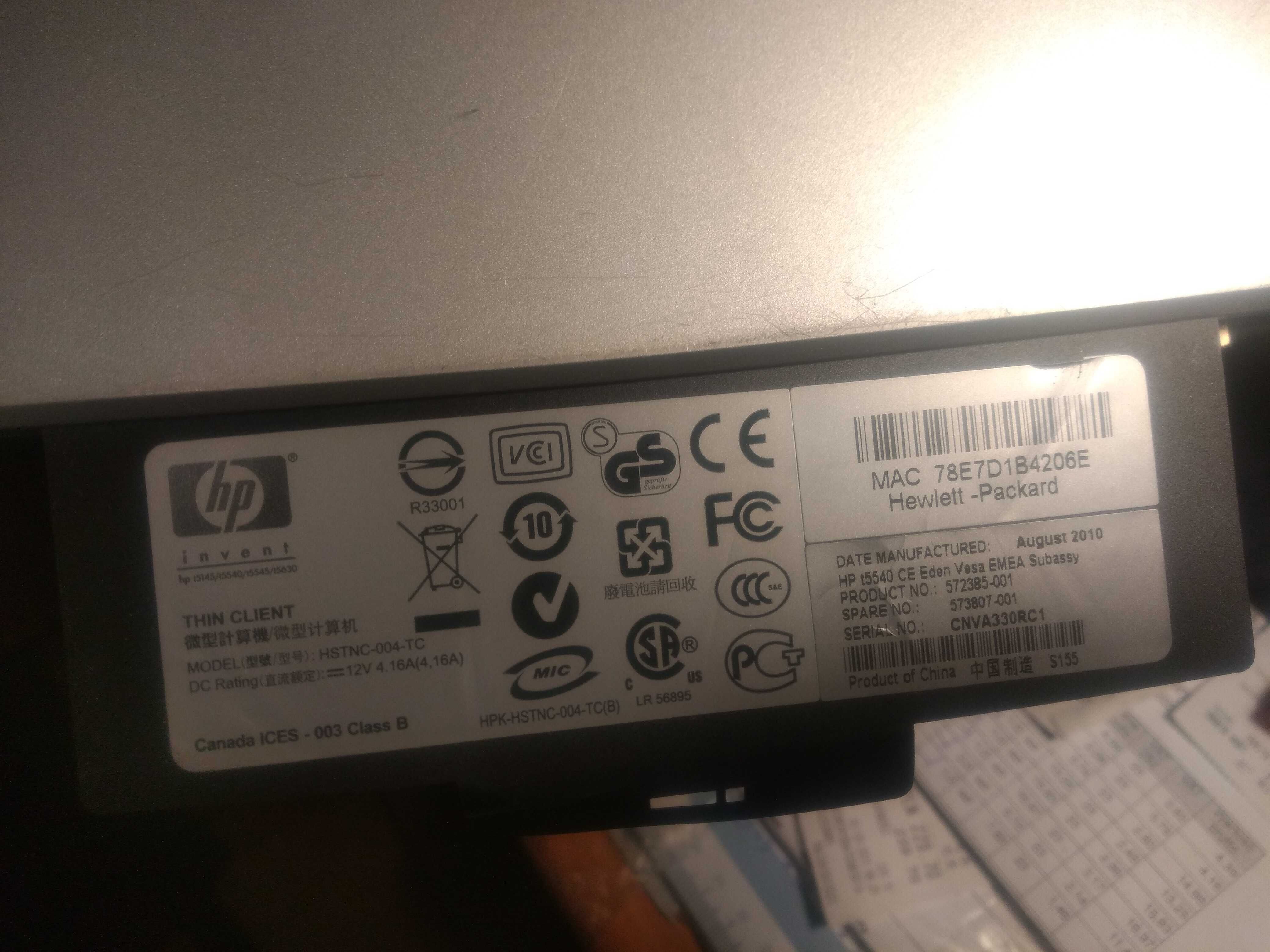 ThinClient HP t5540
