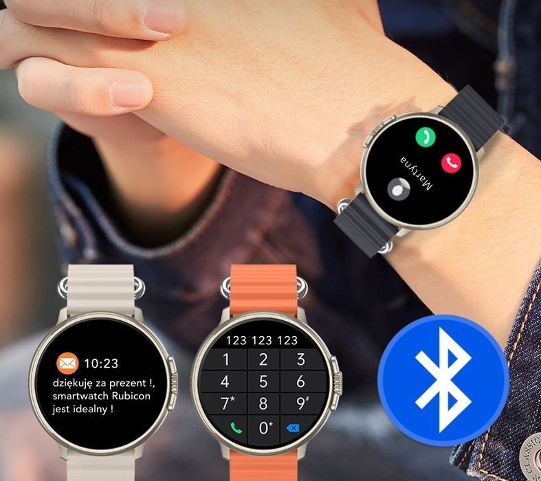 Smartwatch RUBICON RNCF15 Tytan/Orange SMARUB258