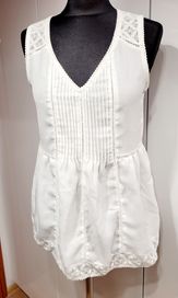 Bluzka biała elegancka z koronką H&M roz 36/S/8