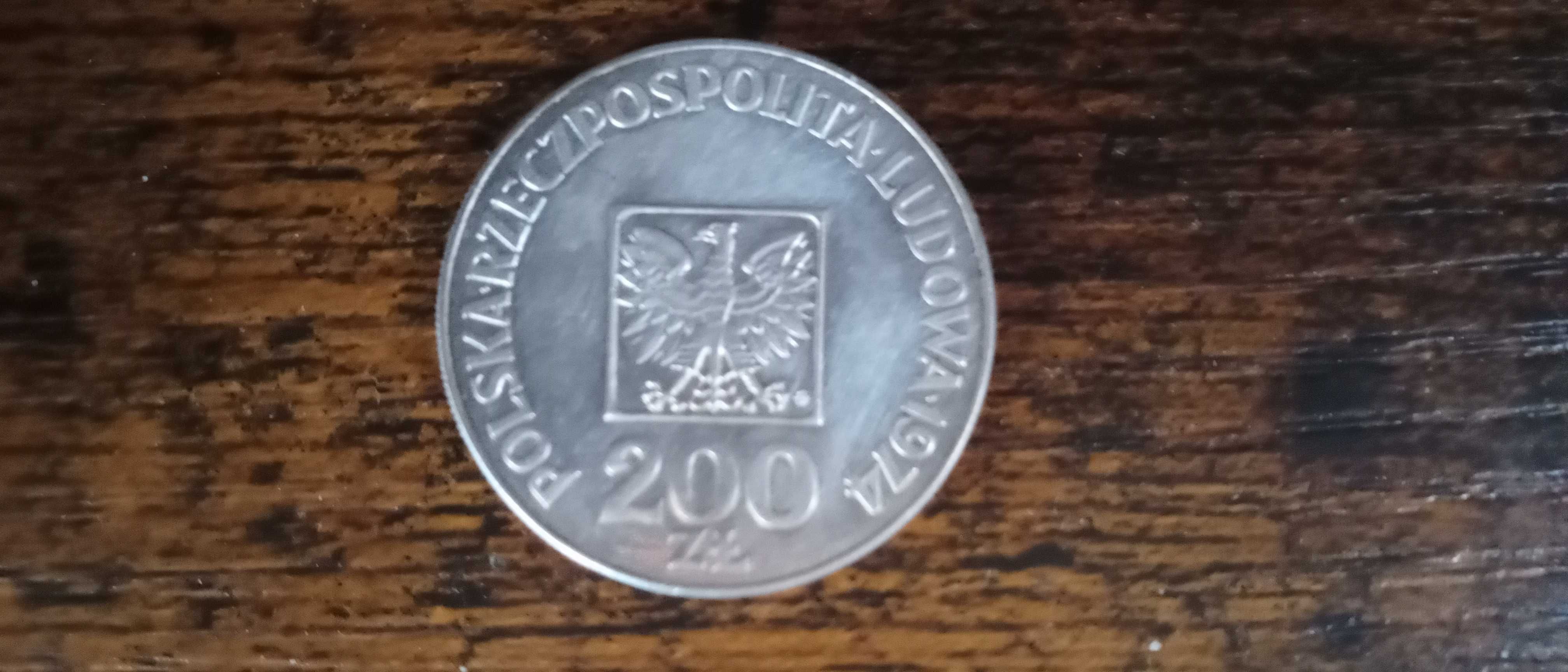 Moneta o nominale 200 zł z 1974r, -"XXX Lat PRL" Stop: Ag 625 Stan BP.
