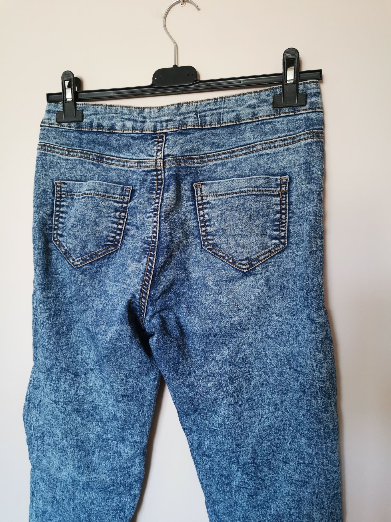 Jeansy dżinsy skinny wysoki stan 36 38 S M vintage retro boho