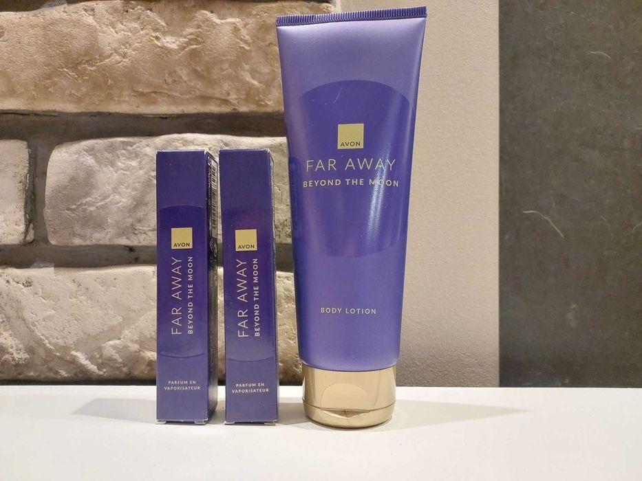 Avon Far Away Beyond The Moon Balsam + 2 perfumetki +p r o b k a