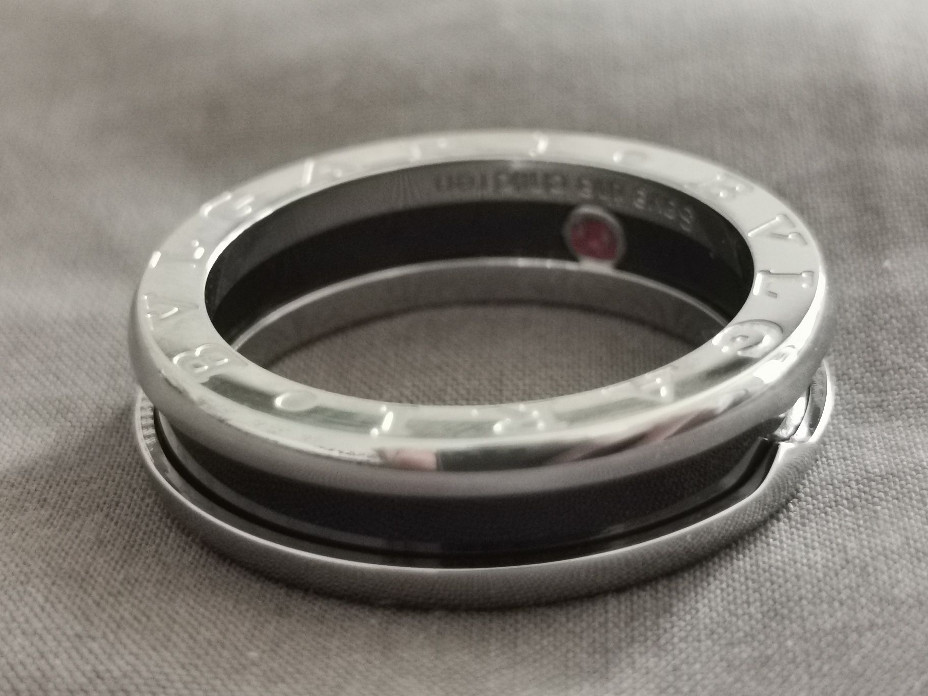 Pierscionek silver Bvlgari ring