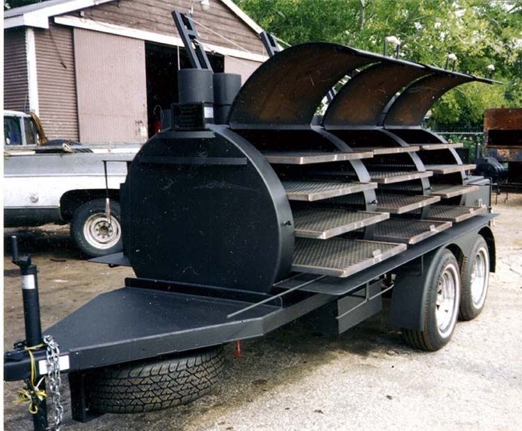 Мангал Гриль бочка на базі прицепа