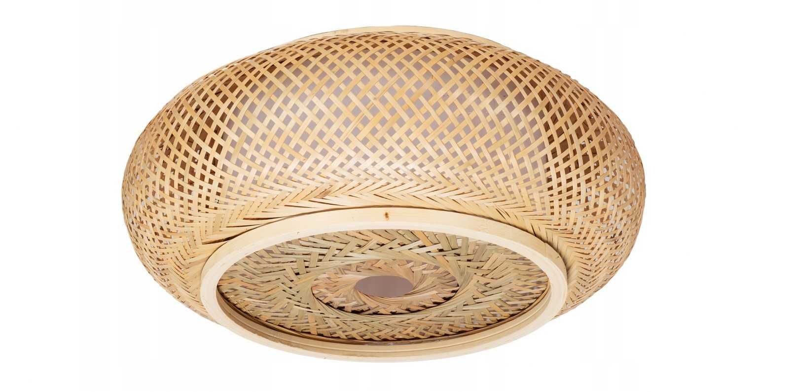 Lampa Naturalna pleciona BAMBUSOWA boho 40 cm Na 3 Żarówki Plafon Nowa