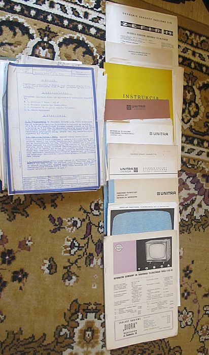 instrukcje obsługi odbiorników telewizyjnych PRL-u Unitra itp.