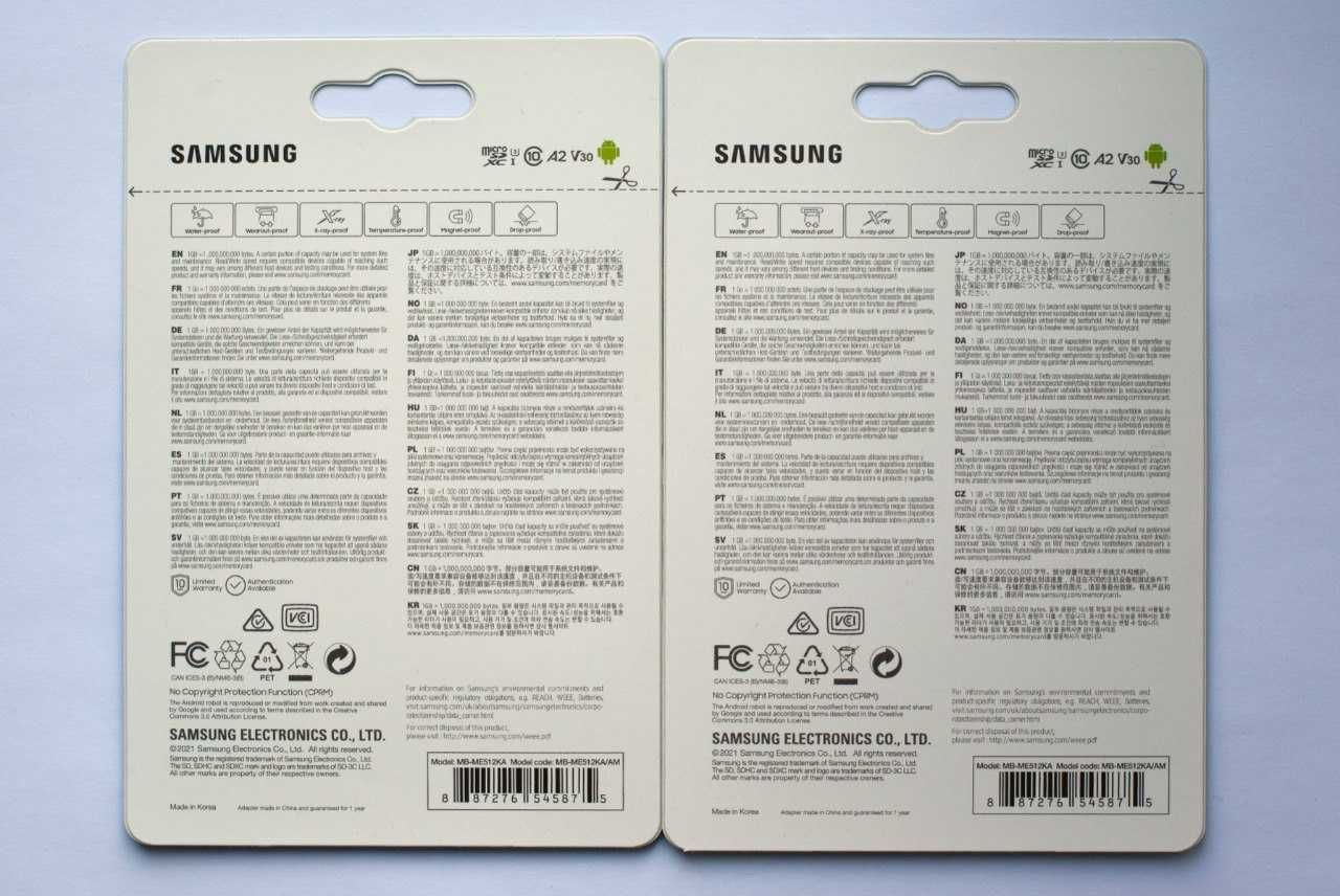 Samsung Evo Select microSDXC 512GB UHS-I U3 V30 A2+SD адаптер ОРИГІНАЛ