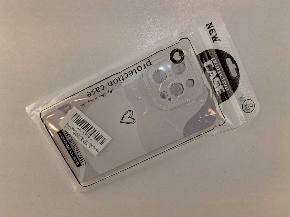 E199 Etui Coque Do iPhone 14 Pro Max Biało-Fioletowe Serce