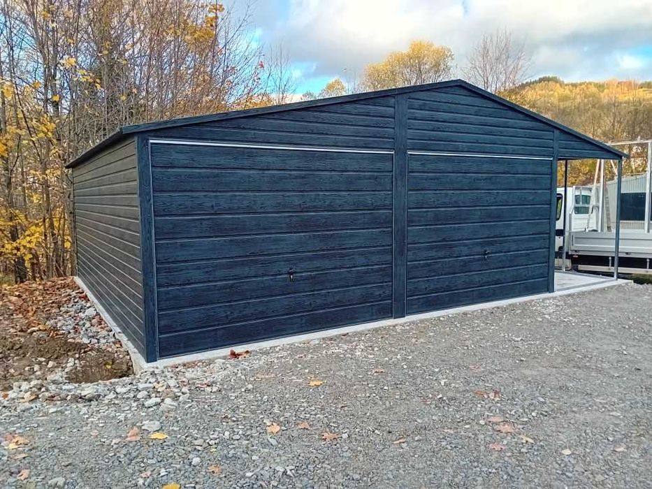 Garaż blaszany dwuspadowy 6x6  profil ocynk