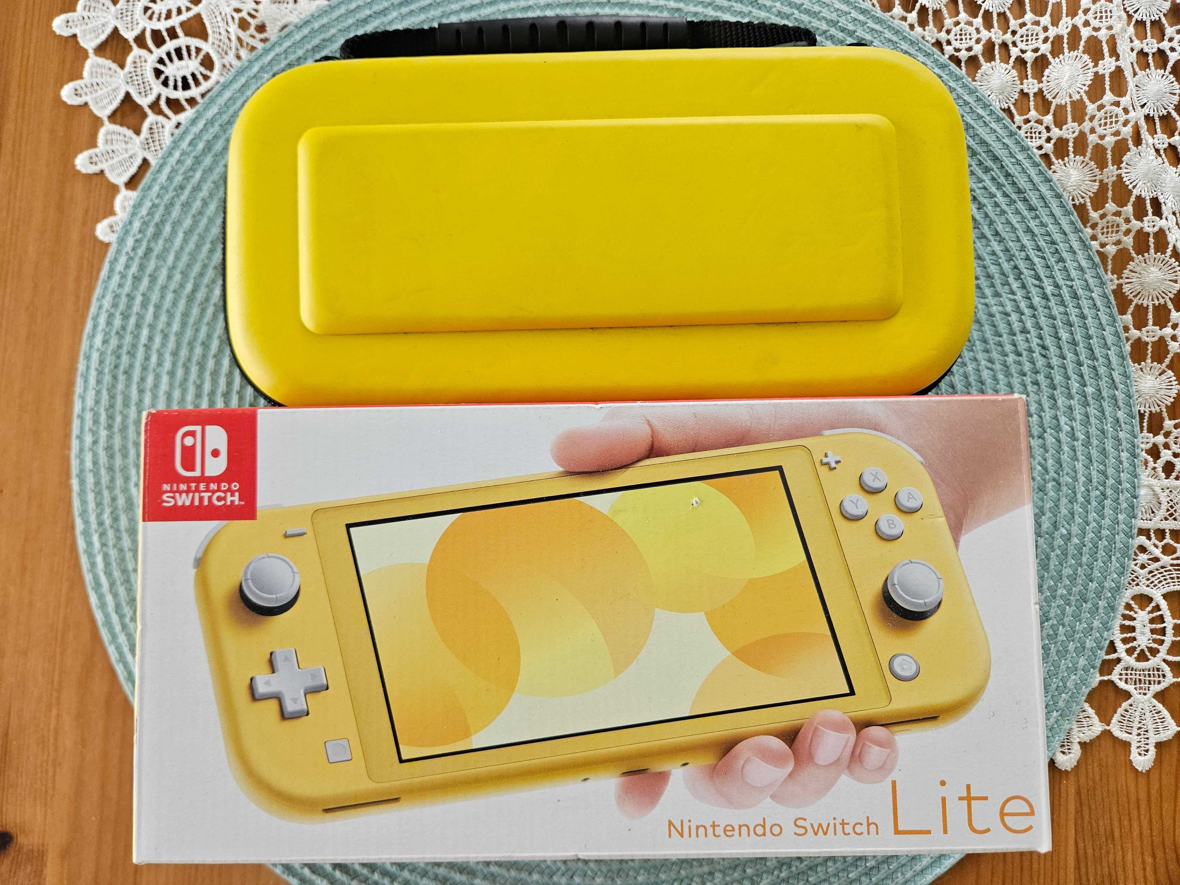 Nintendo Switch Lite żółty stan bardzo dobry komplet futerał