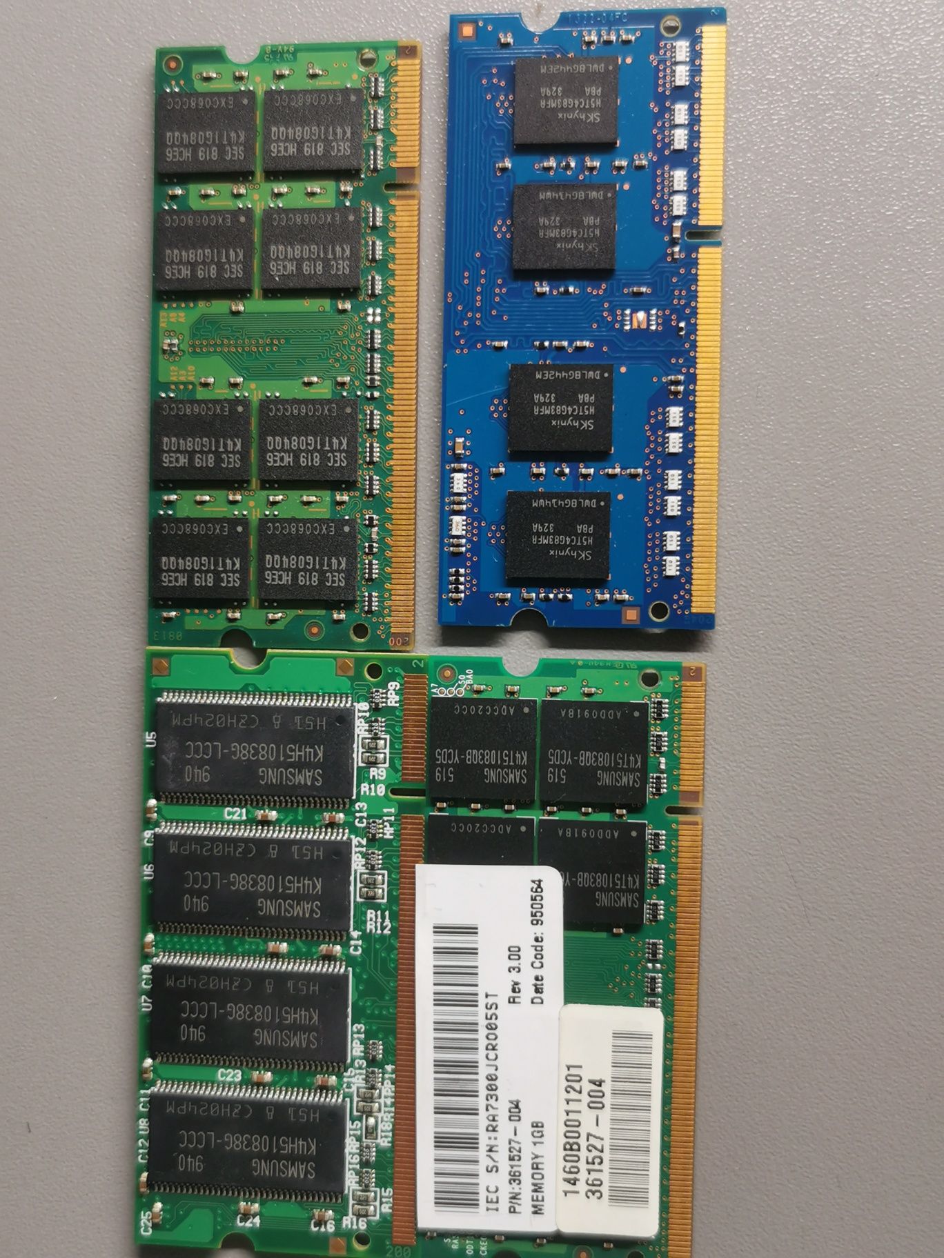 Zestaw 4szt pamieć ram laptop ddr2, ddr3, ddr3l  1gb 2gb 4gb
