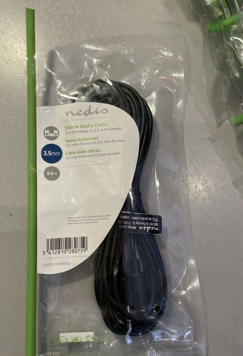 Kabel stereo audio przedłużka jack długość: 3m Nedis 4-szt