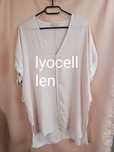 Bluzka tunika lniana len pudrowy róż oversize L xl