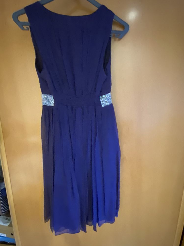 Vestido cerimónia com cinto brilhantes marca Queenie (Paris)