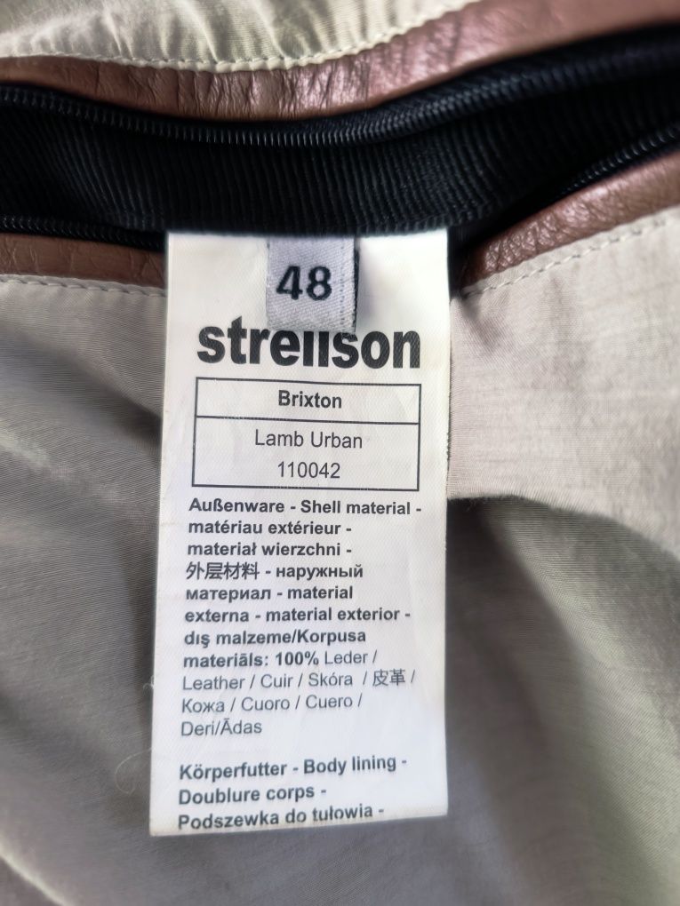 *** OKAZJA Piekna męska kurtka skórzana STRELLSON rozmiar 48 - M/L ***