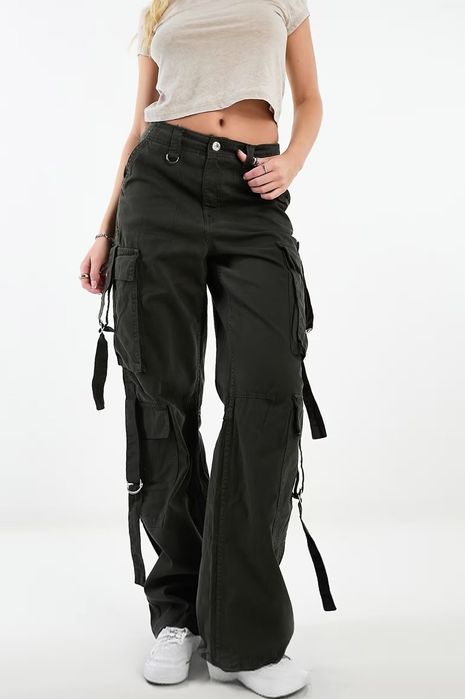 Джинси cargo BERSHKA хакі S/M