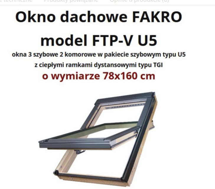 Okno dachowe fakro 78x160