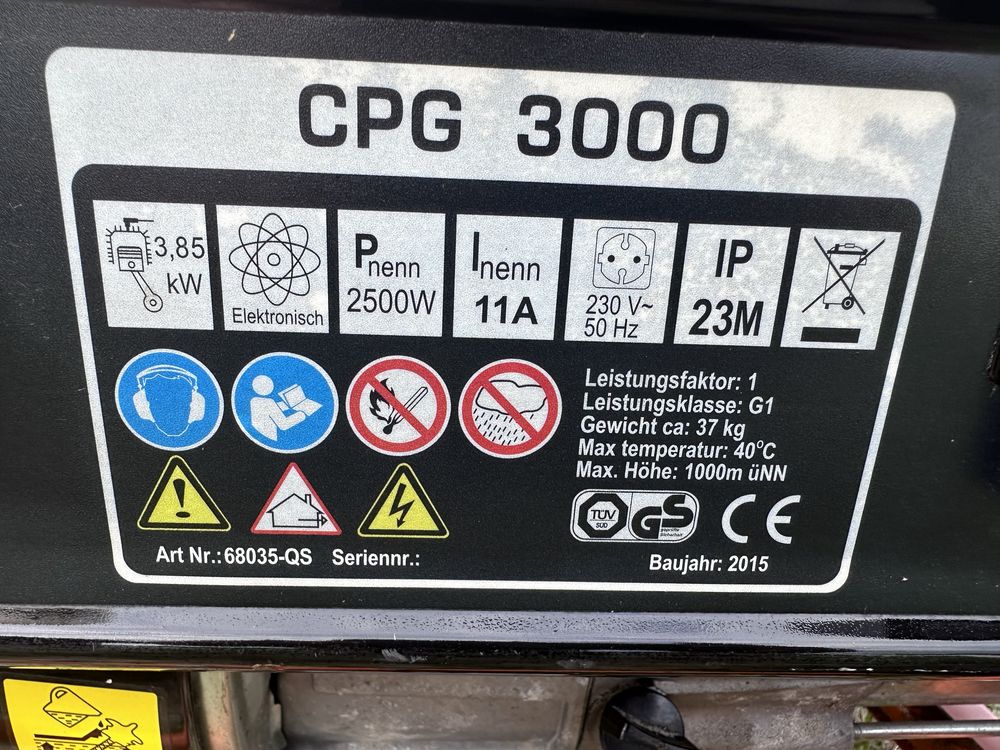 Agregat prądotwórczy CROSS TOOLS CPG 3000 V 230V 2,5kW