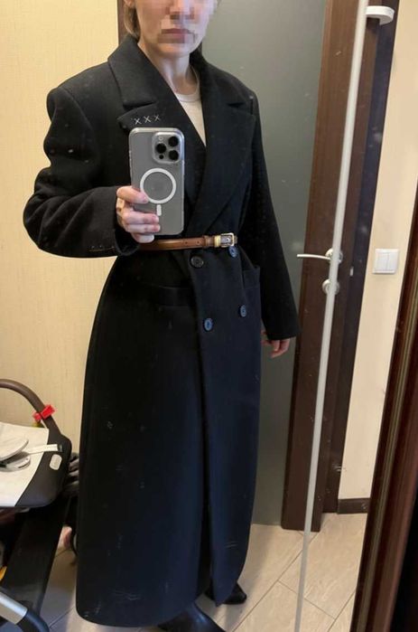 Пальто ONE by ONE з пальтової тканини з утеплювачем L розмір