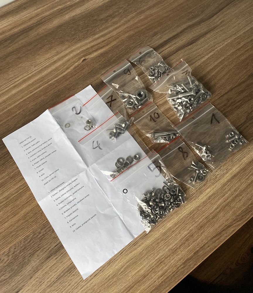 NOWY komplet śrub śruby OCYNKOWANE JAWA 50 TYP 20 pancerka kaczka