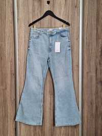Nowe niebieskie spodnie jeansowe dzwony damskie Bershka rozmiar 44