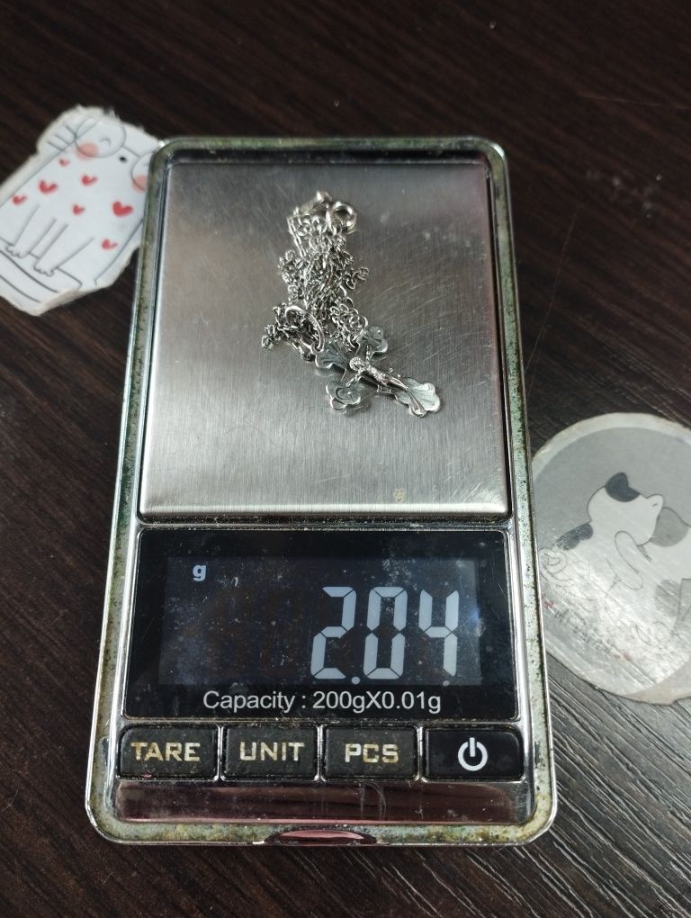 Серебряная цепочка с крестиком 40-44 см 2.04 грамма