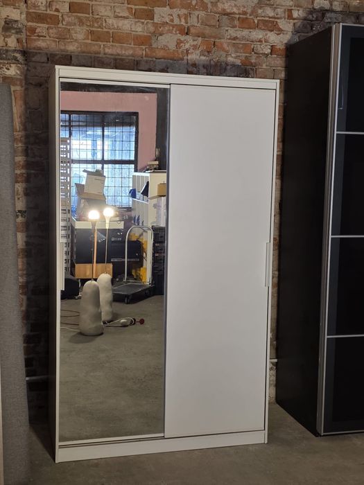 Szafa IKEA biała z lustrzanymi drzwiami przesuwnymi | Transport GRATIS